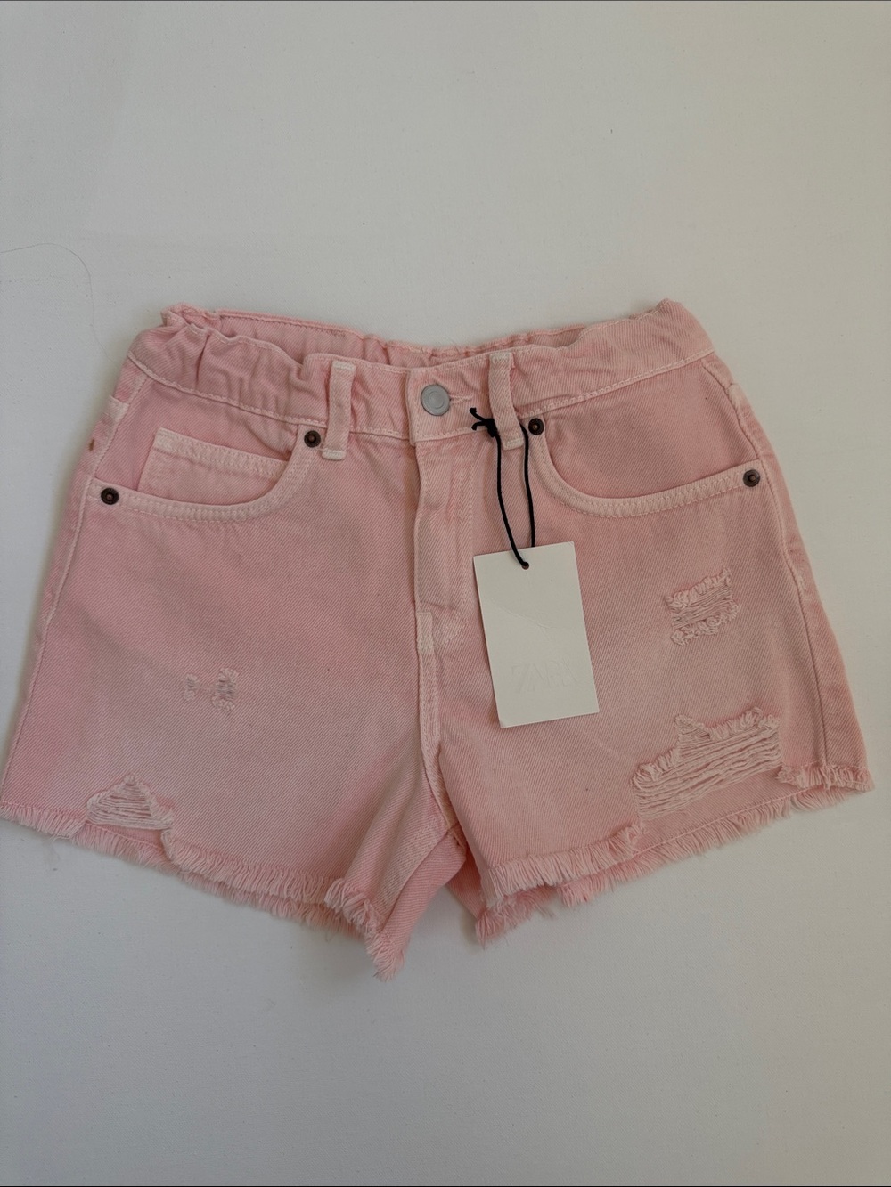 Pink  Distressed Girls 12/13 Denim Shorts- ZARA NWT